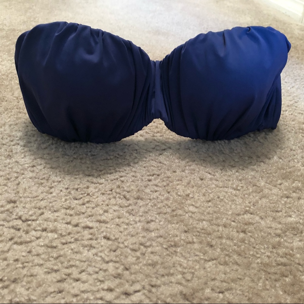 34D, Navy blue strapless bikini top